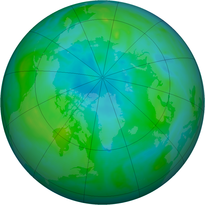 Arctic ozone map for 27 August 2007
